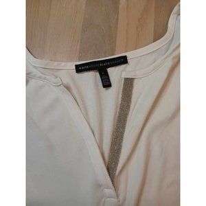 White House Black Market Women's L Tank w/ Silver Beads